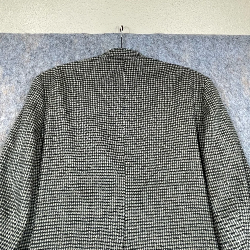 Land's End Classic Houndstooth Wool Camel Hair Preppy Sport Coat Blazer 40R